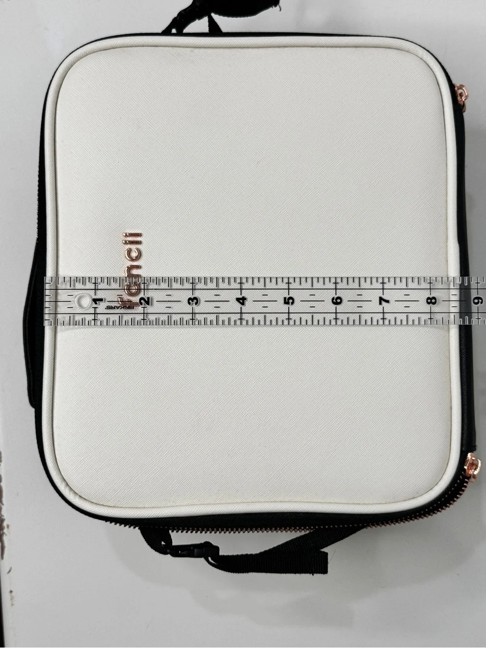 Fancii White and Black Travel Cosmetic Case